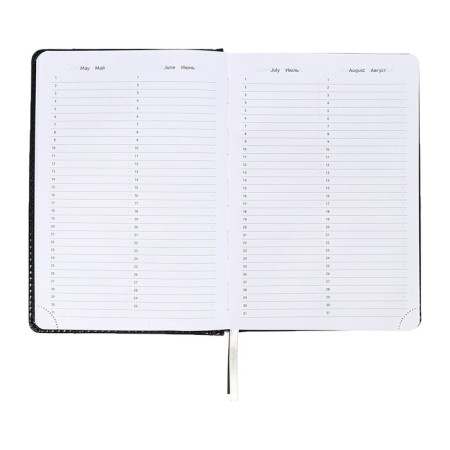 The diary is low, A5, 136 sheets, leatherette, Devente. Prestige, a solid cover with foam rubber, pocket, perforation, liesse, block 70%, black-11