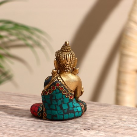 Souvenir "Buddha" Brass, stone 7.5 cm-4