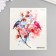 Tattoo on the body color "Birds on a pink bush" 12x10.5 cm