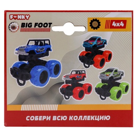 Friction Funky Toys, with graffiti, with crash effect, 4x4, green color-3