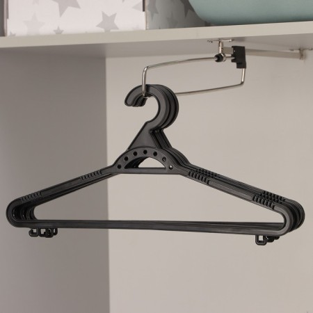 Set of hangers for clothing, size 46-48, 5 pcs, black color-2