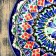 Plate of the Rishtan ceramics "Flowers", blue, flat, 15 cm