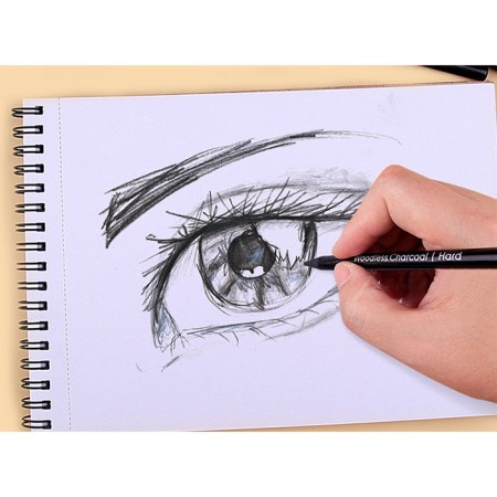 Coal pencils, black, 3 pieces in the set (1 rod-soft, 1 rod-medium, 1 rnot)-4