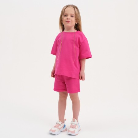 Kit for children (T-shirt, shorts) KAFTAN "BASIC Line" size 36 (134-140), pink color-4