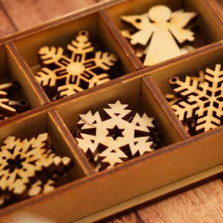 A set of workpieces for creativity "Snowflakes", 6 types, 24 pcs, size 3x3 cm-1
