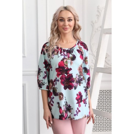 Female blouse, size 50, blue color-10