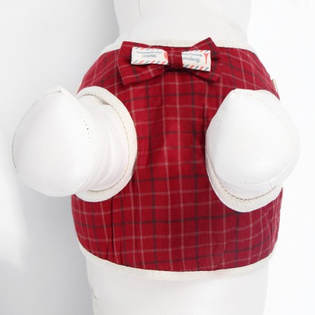 A set with a soft cage "cells", size S, leash, 120 x 1.5 cm, og 28-62 cm, red-7