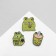 Set of badges (3 pcs.) "Frog drinks", green color in black metal