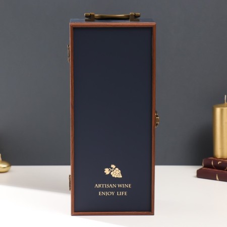 Casket Wood for a bottle "Winel" 3 objects 36.5x15.5x11 cm-1