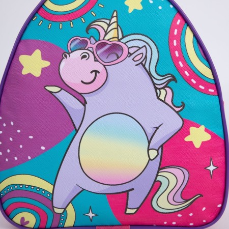 Baby backpack for a girl "Unicorn at a party", 23x20.5 cm, lightning department-2