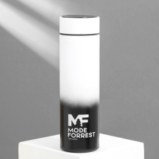 Thermos with a temperature indicator Mode Forrest, 500 ml black and white, retains heat 8-10 hours