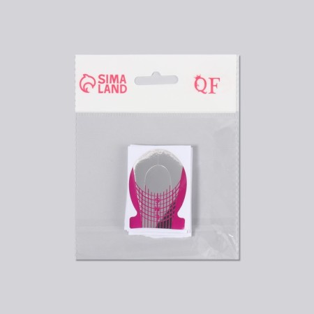 Forms for nail extension, 10 pcs, silver/pink color-6