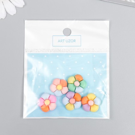 Decor for creativity plastic "Flower" mix 1.7x1.7 cm-3