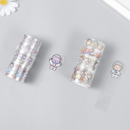 Adhesive tape plastic "Cosmo-Zevry" nr 4pc+laying width. 1.5/2/3 cm dl. 2 m mix 4x4x10 cm-1