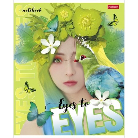 A notebook of 96 sheets in a cage "Eye in the Eye", cover coated cardboard, an offset block 65g/m2, mix-6