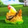 Garden figure "Chicken hen with chickens" variegated, 28x22cm