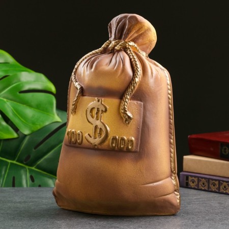 Pig a piggy bank "Sag one thousand" brown, 14x20x32cm-1