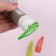 The comb is massage, with a magnet, rubberized handle, ventilated, 7.5 × 25.5 cm, beige/white color