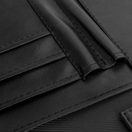 Business folder, artificial leather, 370 x 275 x 50 mm, transformer handle, 3D54 "crocodile", black-8