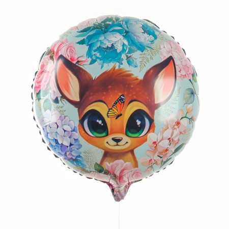 Foil balloon 18 "deer", a circle, with a substrate-1