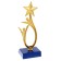 The award figure "Man with a star", gold, the plastic stand is blue, 18 x 6 x 6 cm.