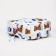 School backpack on lightning from textiles, external pocket, white/blue color