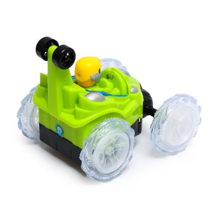 Radio-controlled “Trick” car, works on batteries, lighting effects, green color, green-3
