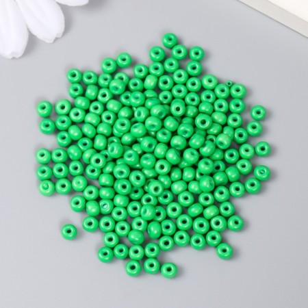 Glass beads 6/0 "forest green" 15 g-1