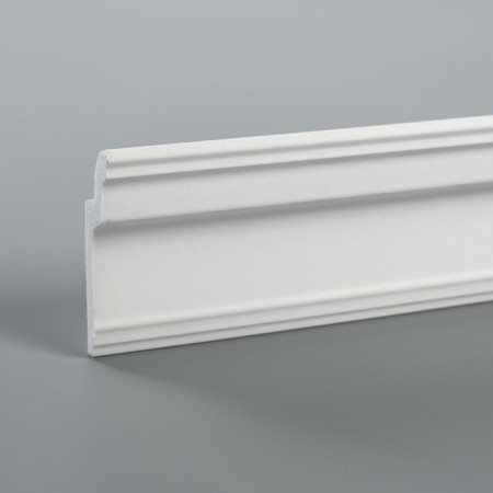Ceiling skirting board 08019E, white 80x30x2000 mm-2