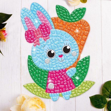 The mosaic is a sticker uniform "Bunny and carrots." Set for creativity-5