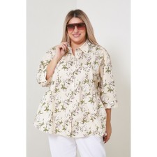 Рубашка женская, размер 72, цвет бежевый