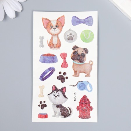 Tattoo on the body color "Homemade pet. Dog" 12x7.5 cm