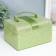 Casket to the leatherette to decorations a chest with a bow "Small squares. Green" 13.5x16.5x23 cm