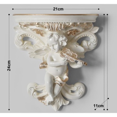 Wallness of the wall-regiment "Angel", 24 x 21 cm, white with gold-4