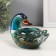 Souvenir glass "Duck-Mandarin" Green 8x15.5x9.5 cm