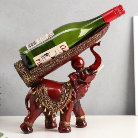 Souvenir stand for a bottle of polystone "Elephant with a blade with brushes" 29x28x10.5 cm