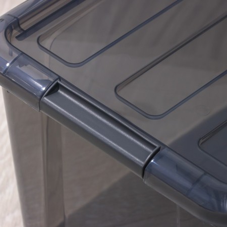 Storage container with a KIP lid, 15.5 l, 37.5 × 28.5 × 23 cm, black color is transparent-3