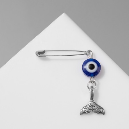 Pin-Malisman “Overcoming difficulties”, 2.2 cm, white-blue color in silver-4