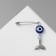 Pin-Malisman “Overcoming difficulties”, 2.2 cm, white-blue color in silver