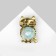 Brooch "owl" ball, color blue-blue in black gold