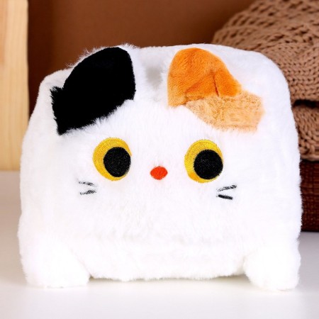 Soft toy "Cat-Cube", 18 cm, white color-1