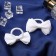 Hair gum "Bow" (set 2 pcs) classic, 8 cm, white