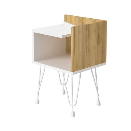 Bedside table Liverpool 35x35x48 cm, oak craf gold, white-1