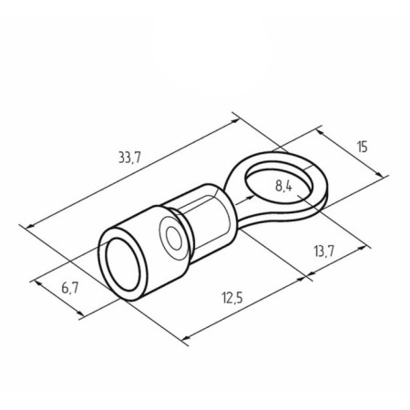 Ring Tutor isolated Ø 8.4 mm 4-6 mm² (NKI 6.0-8/NKI5.5-8) Yellow Rexant-1