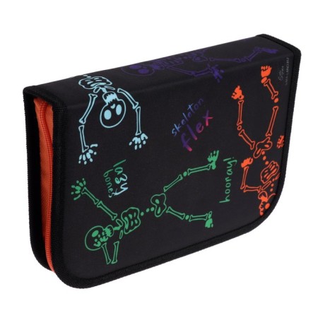 Penal 3 sections, tab inside, 140 x 210 x 40 mm, fabric, calligrata top Block "Skeletics"-2