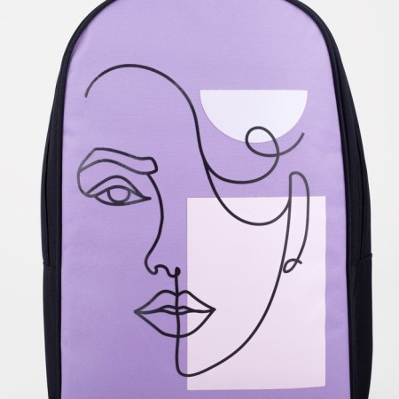 Backpack School Textile Face Line, 25x13x37 cm, lilac color-3