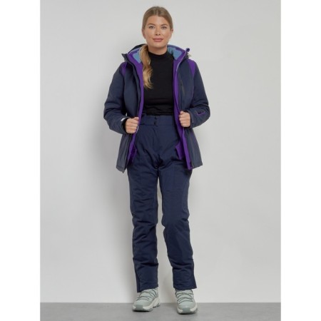 Ski costume female winter, size 44, dark blue color-3