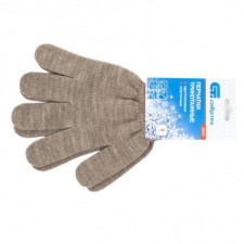 Acrylic garden gloves, overlock, brown, Sibrtekh