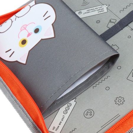 Penal 1 section 140 x 210 x 40 mm, folding pocket and cosmetic bag, fabric, calligrata topontent "cats"-8
