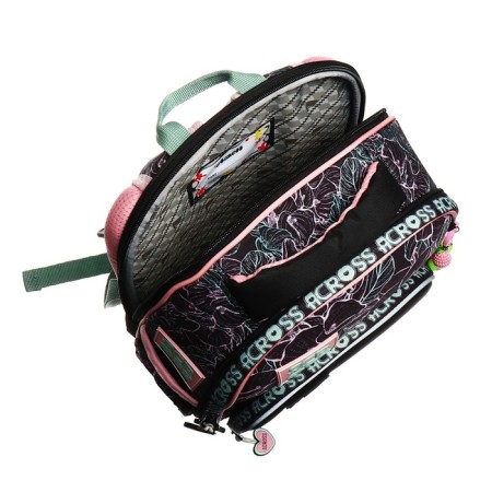 Frame backpack 37 x 28 x 12 cm, Across 194, filling: bag, pencil case, violet ACR22-194-9-7